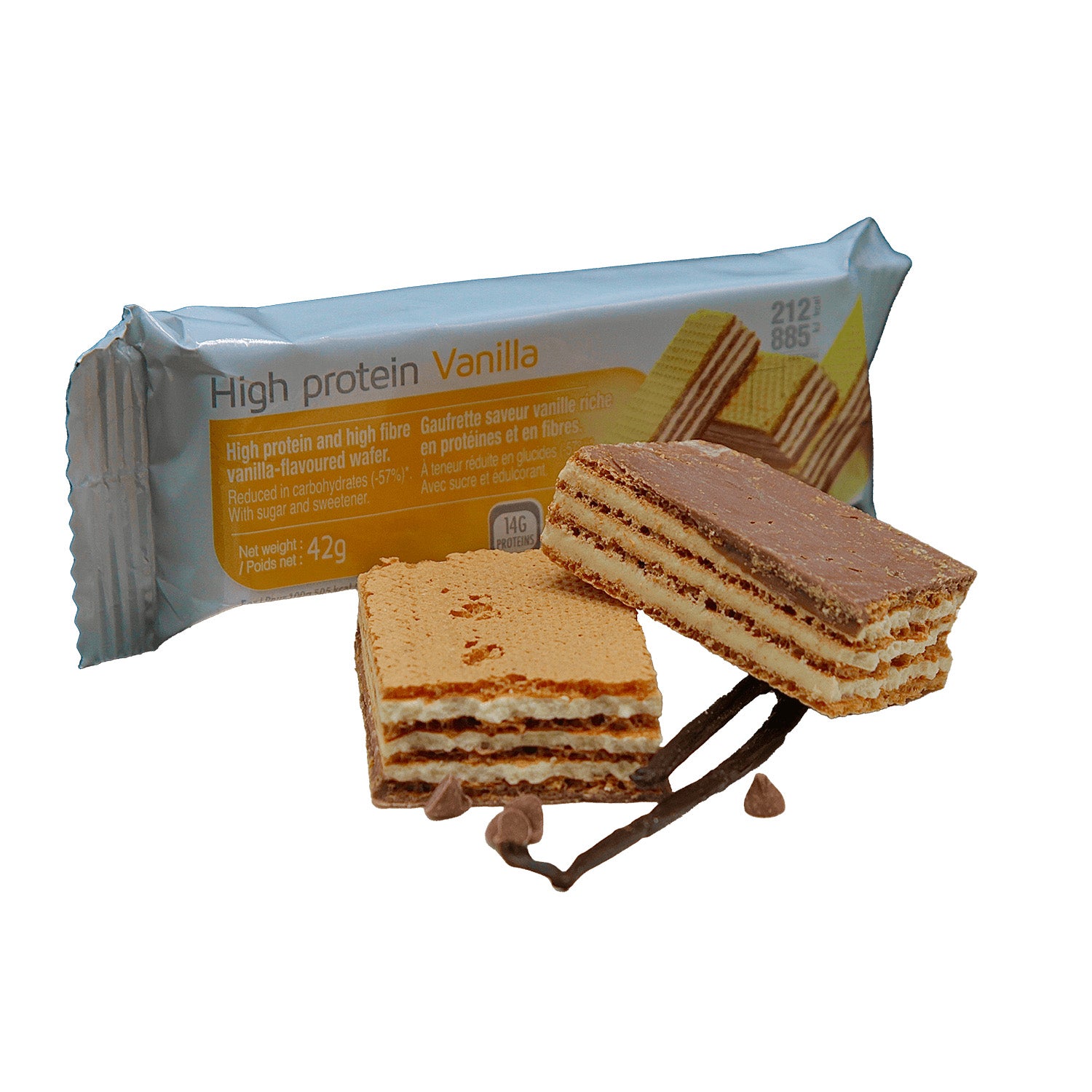 SanaSlank Vanille Wafel – Eiwitrijk, Vezelrijk & Low Carb (4 zakjes)