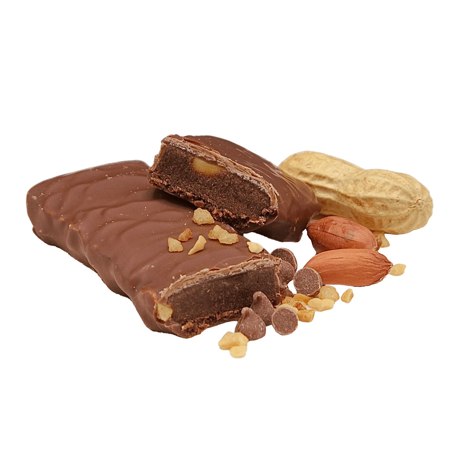 SanaSlank Chocolade‑Karamel Pinda Reep – Eiwitrijk & Vezelrijk (7 stuks)
